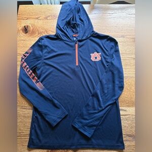 Colosseum Youth Navy and Orange Quarter-Zip Pullover with hood-Boys medium